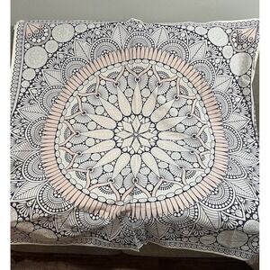 Pottery Barn PB Dorm Tapestry Mandala Wall Hanging 34x34" Pink Navy‎ Cream